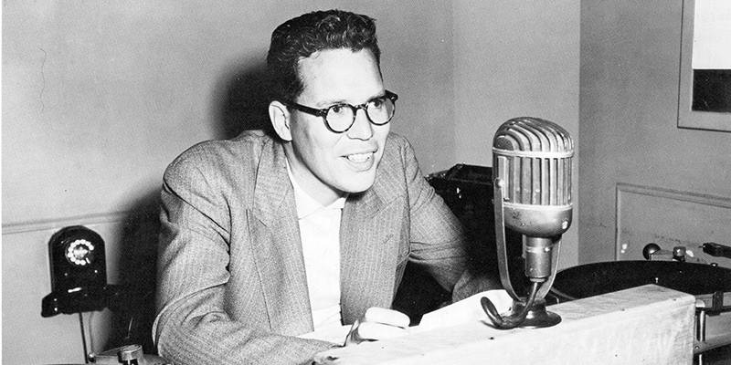 image Bill Reid at the CBC, c.1950. Courtesy of the CBC.