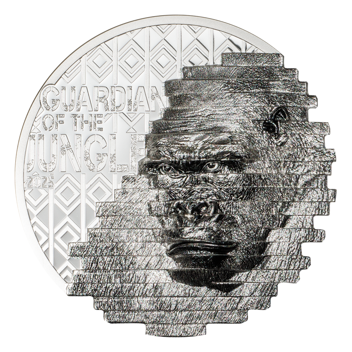Gorilla Reconstruction - 2 oz. Fine Silver Coin