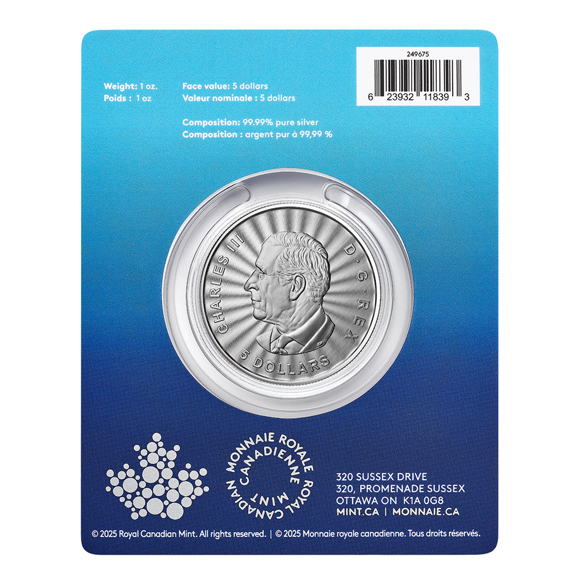 2025 The Majestic Polar Bear – 1 oz. 99.99% Pure Silver Coin (Premium Bullion)