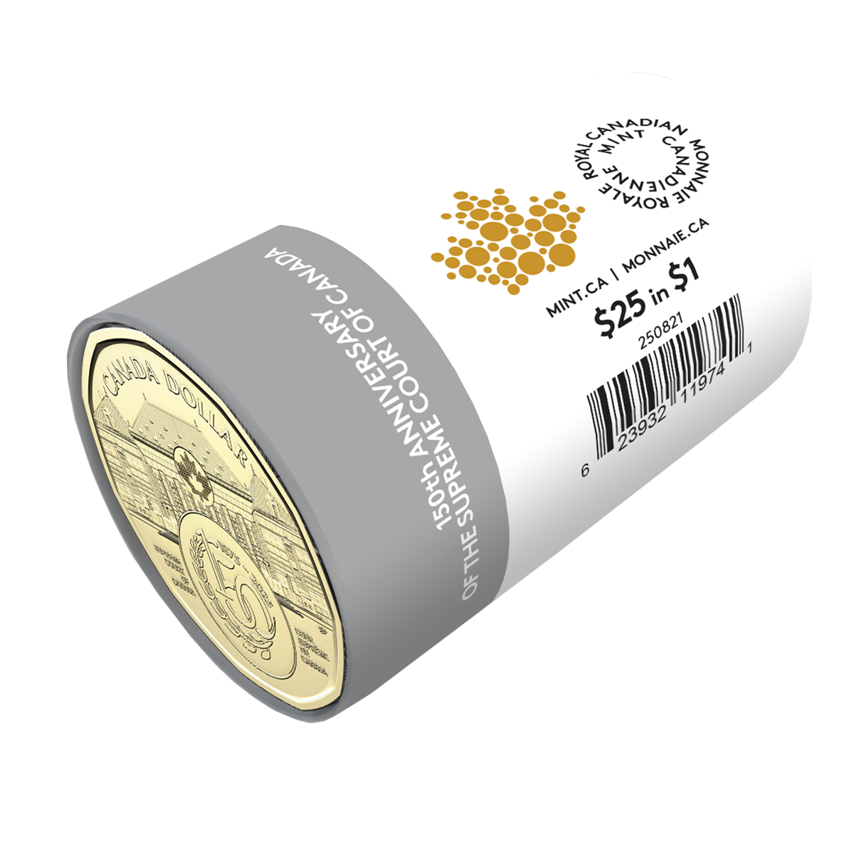 2025 $1 150th Anniversary of the Supreme Court of Canada Non-colourized Special Wrap Roll