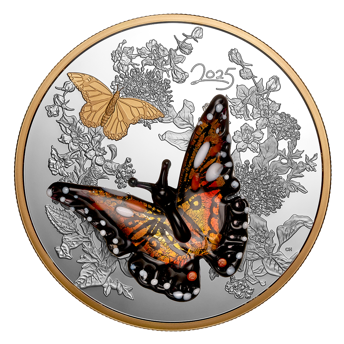 Murano Monarch Butterfly – Half Kilo Fine Silver Coin