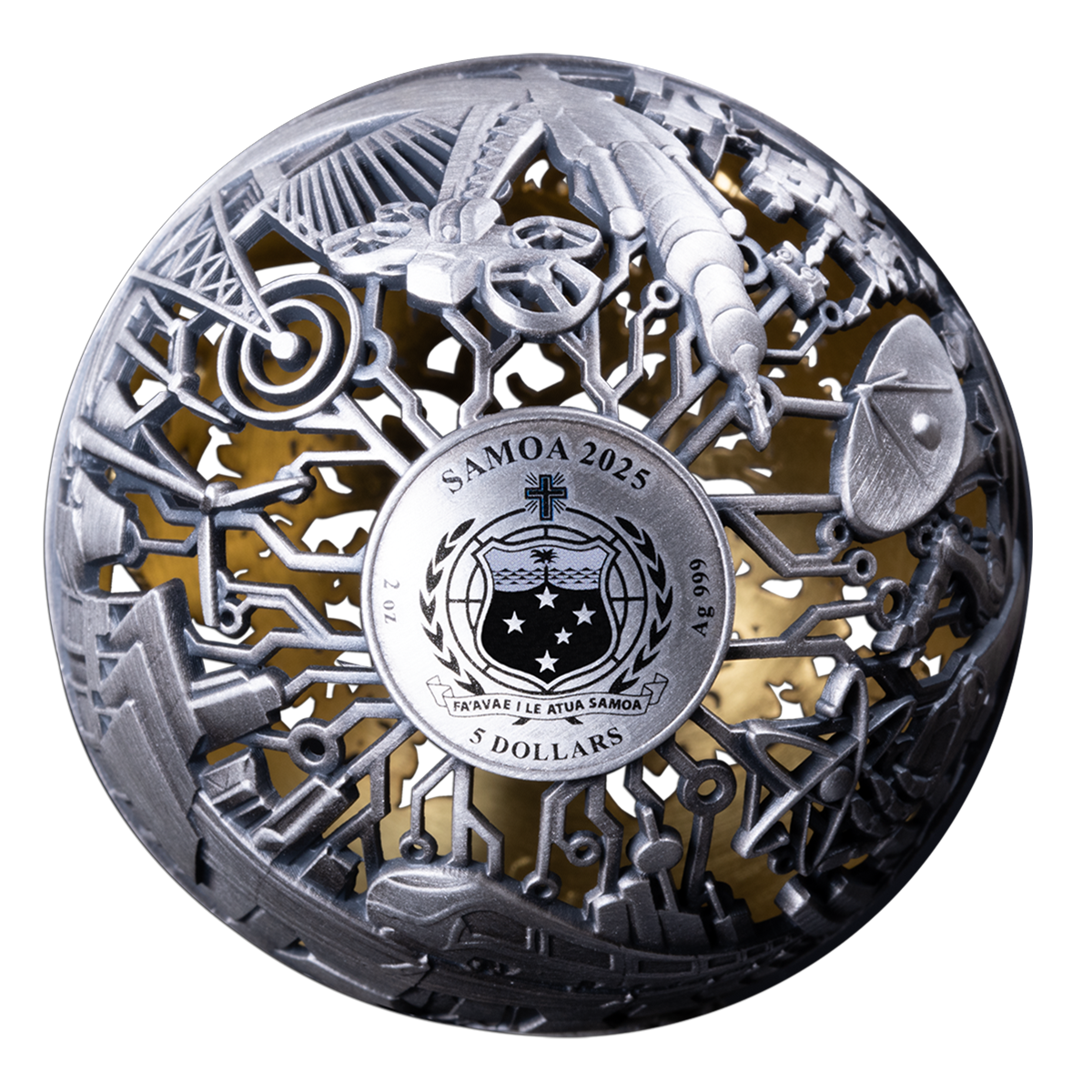 Spherical Filigree Nature And Technology – 2 oz. Fine Silver Coin
