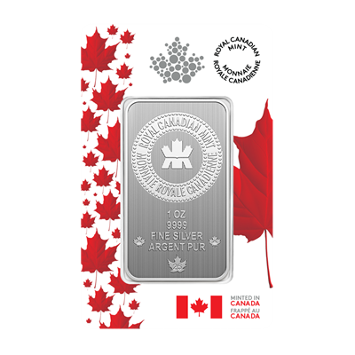 Pure Silver Bar in Proudly Canadian packaging - 1 oz. 99.99% Pure Silver 2025 (Premium Bullion)
