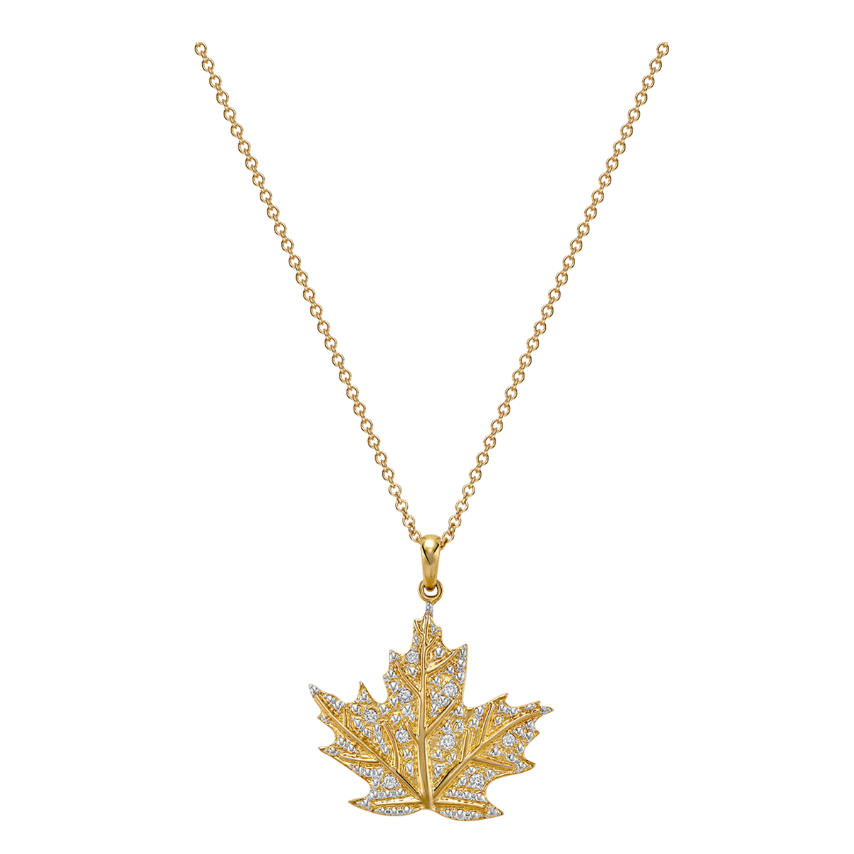 Precious Maple Leaf Diamond Necklace