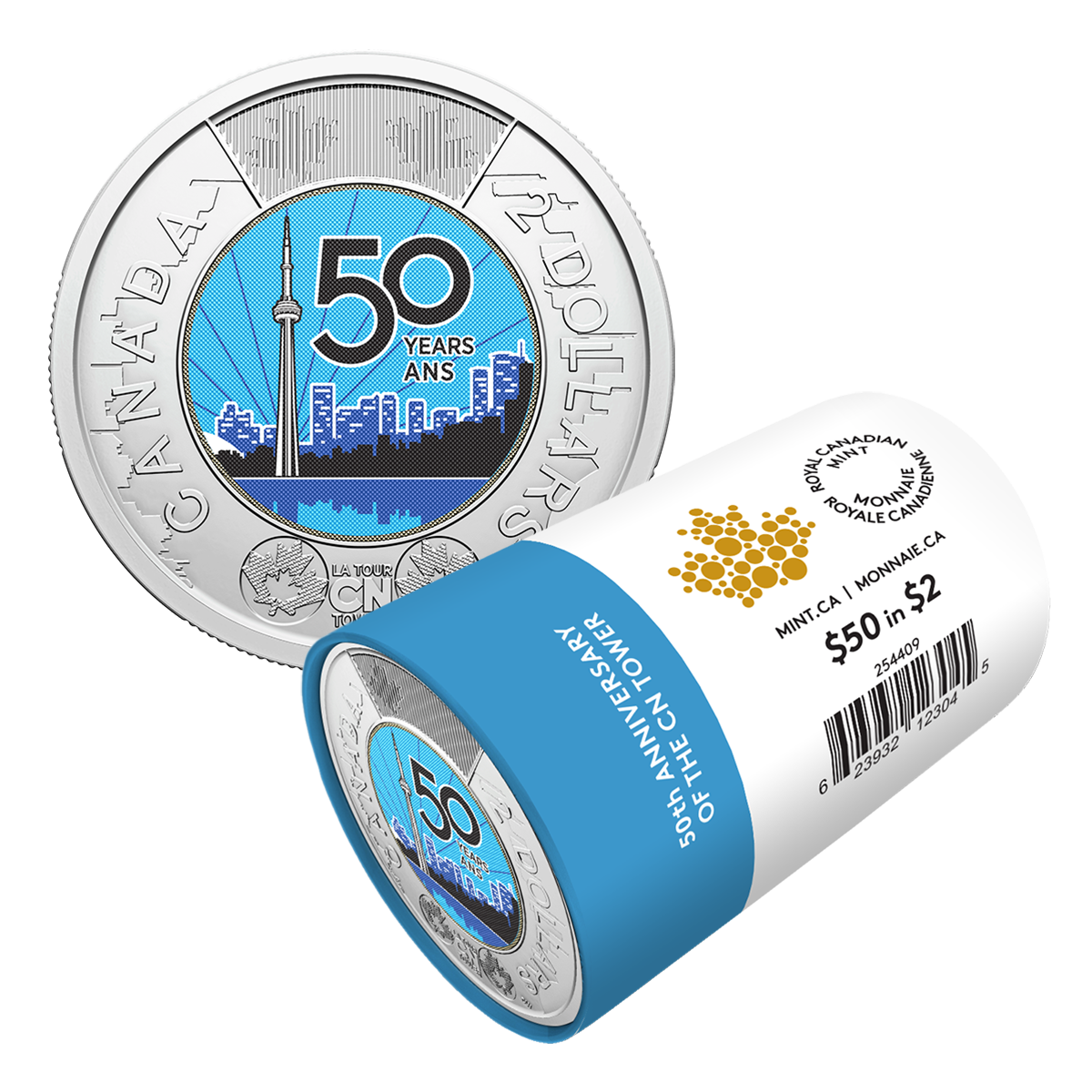 2026 $2 50th Anniversary of the CN Tower Colourized Special Wrap Roll