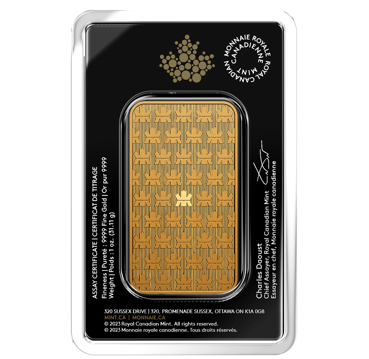 2023 1 oz. 99.99% Pure Gold Bar (Bullion)