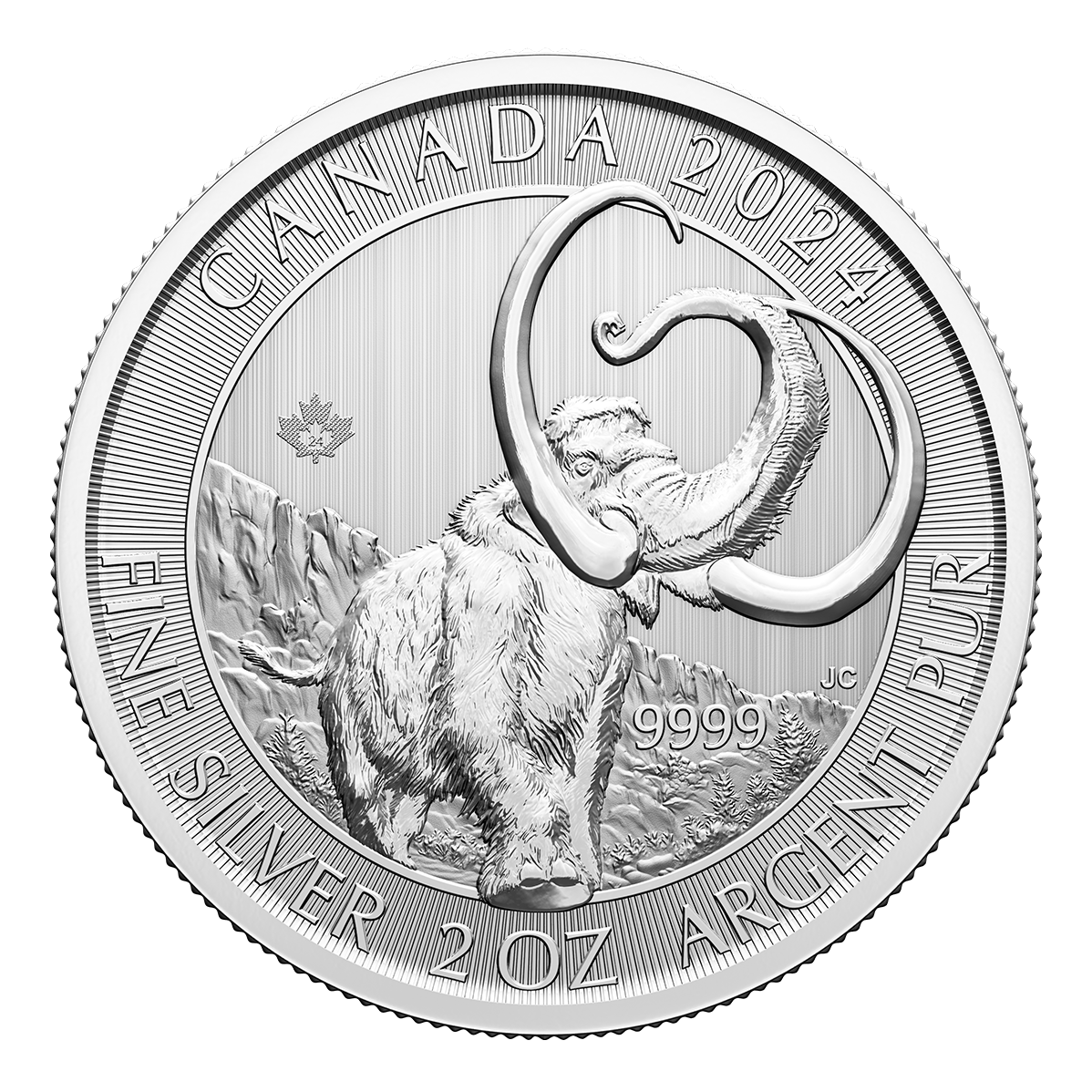 2024 Ice Age: Woolly Mammoth - 2 oz. 99.99% Pure Silver Coin  (Bullion)