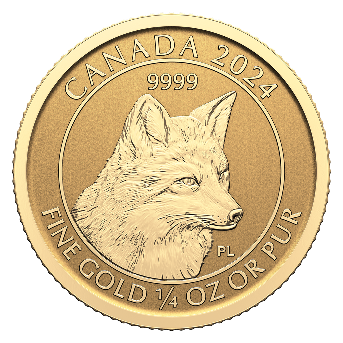 Red Fox - ¼ oz. 99.99% Pure Gold Coin (Bullion)