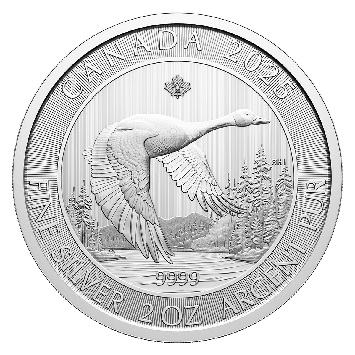 2025 $10 2 oz. 99.99% Pure Silver Coin - Canada Goose (Bullion)