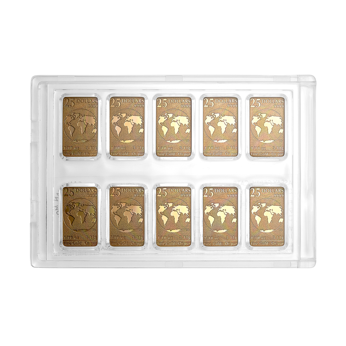 Global Trade Bar - 2025 1 oz. (10 x 1/10 oz.) Pure Gold (Bullion) 