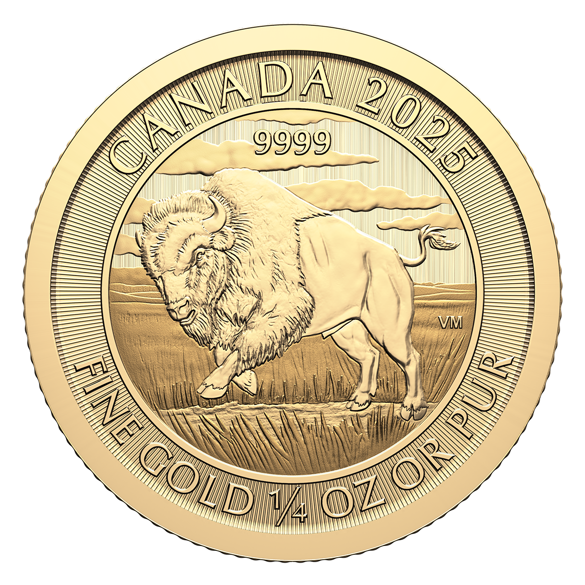 Bison - 2025 1/4 oz. 99.99% Pure Gold Coin (Bullion)